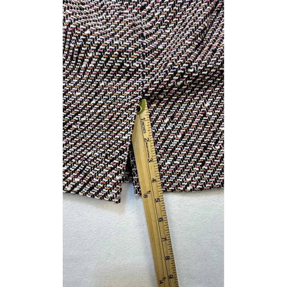 Talbots Skirt Womens 2P Black Multi Tweed Pencil Cotton Blend‎ Trim